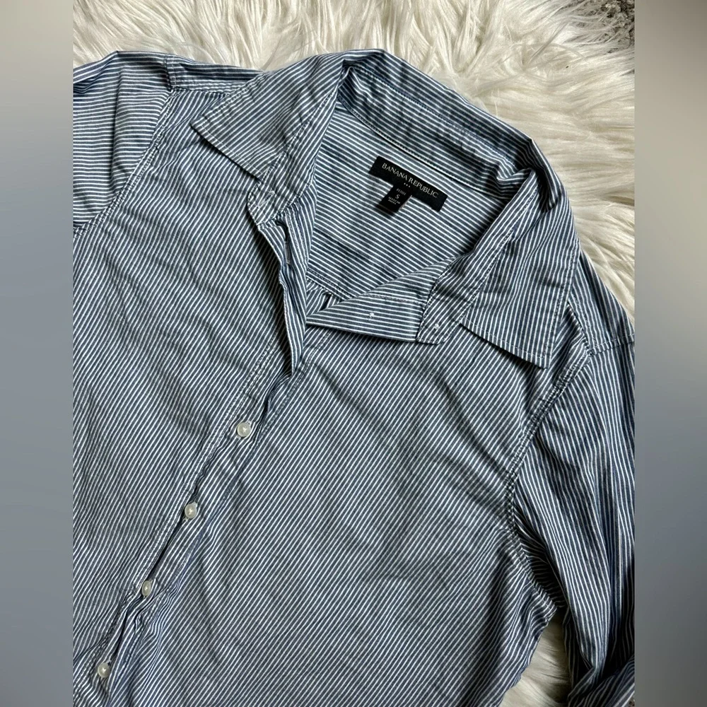 Banana Republic striped poplin shirt - Picture 3 of 7